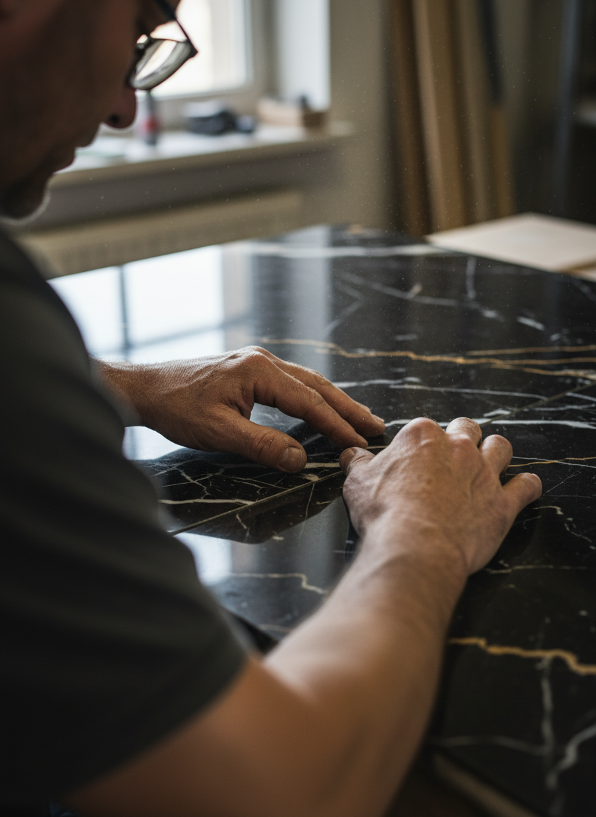 Intervention rénovation intérieure d'une villa à Sanary sur Mer : cuisine plan de travail raccordements, peinture, carrelage