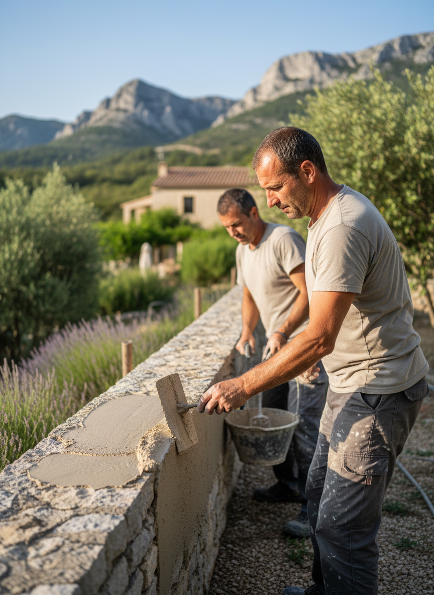 Création d'une clôture et aménagement terrasse à Sanary sur mer
