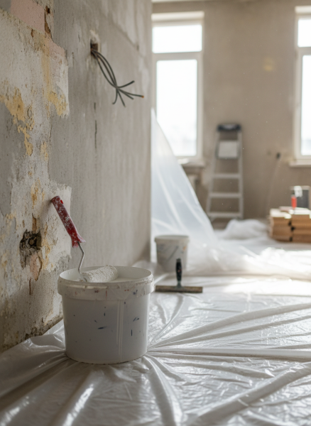 rénovation globale avec peinture et remise aux normes à Six Fours